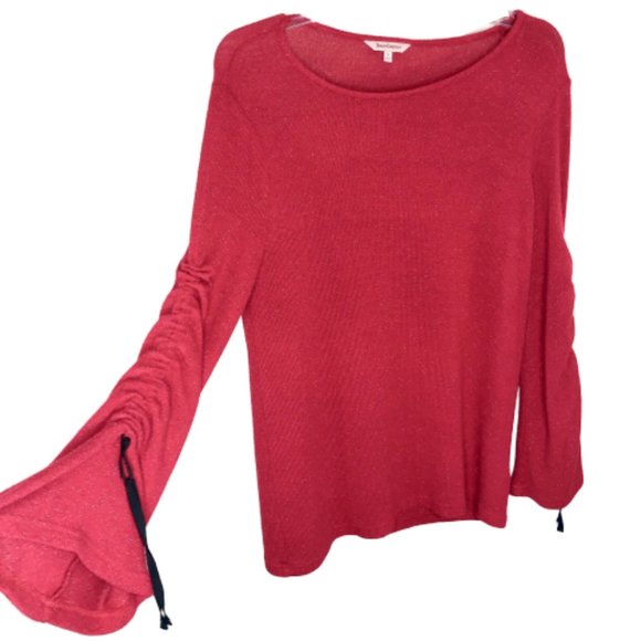 Juicy Couture Sweaters - Juicy Couture Red Ruched Sleeve Sweater - M